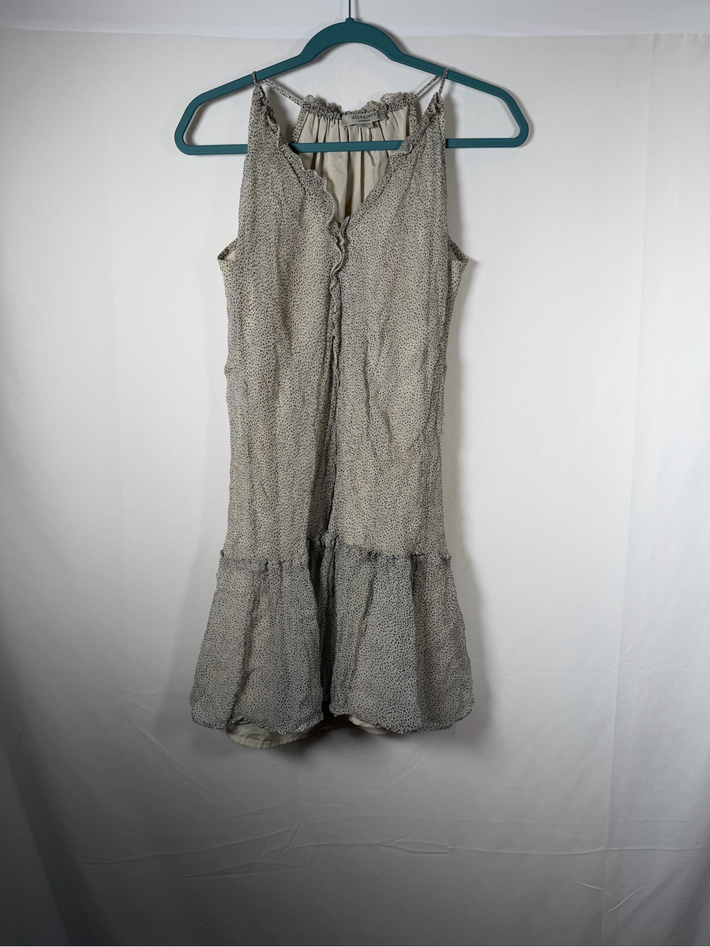 Allsaints Light Gray Sleeveless Tiered Dress